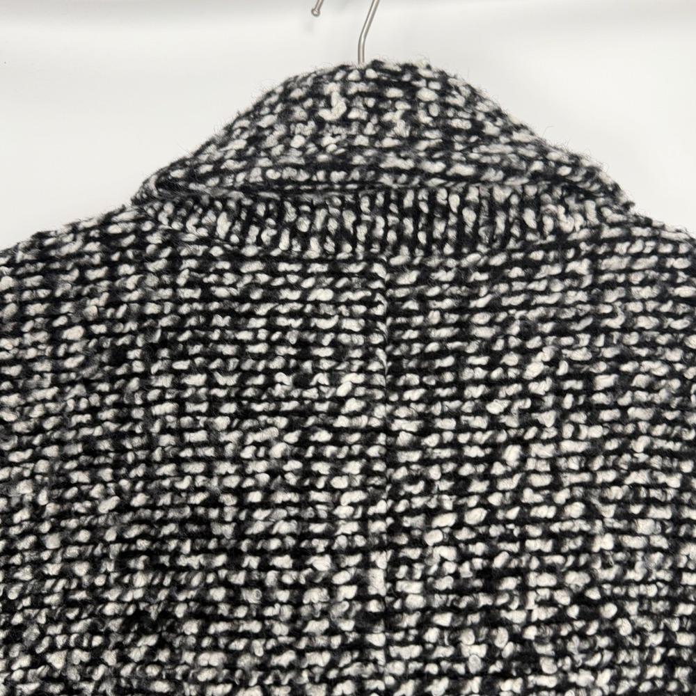 HATCH Black White Double Breasted Tweed Old Money Luxury Blazer Coat Size 2 - Picture 10 of 12